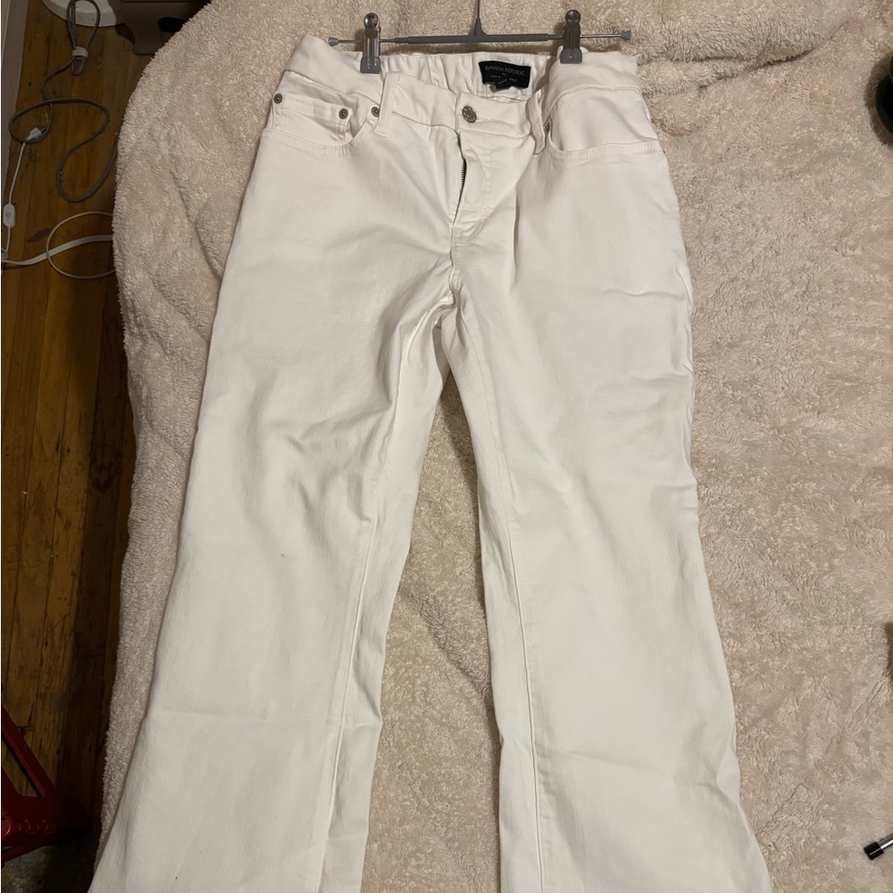 Banana Republic Cream Low-Rise Bootcut Pants
